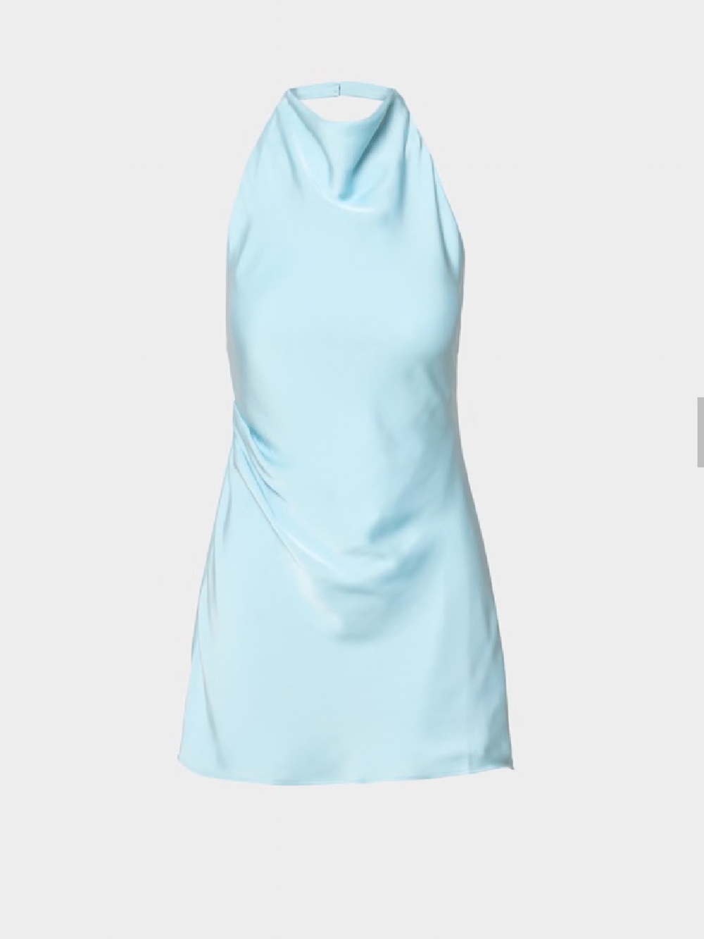 Audience Satin Mini Halter Dress in blue